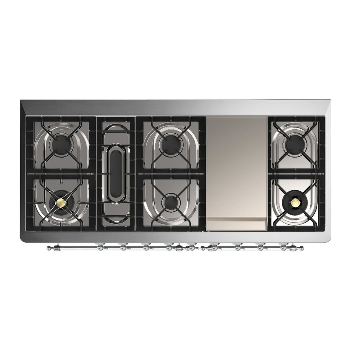 ILVE Majestic III 60-Inch LP Dual Fuel Range, 5 Burners, Griddle, Solid Door Oven, Glossy Black with Chrome Trim (UM60FQNR3BKCLP)