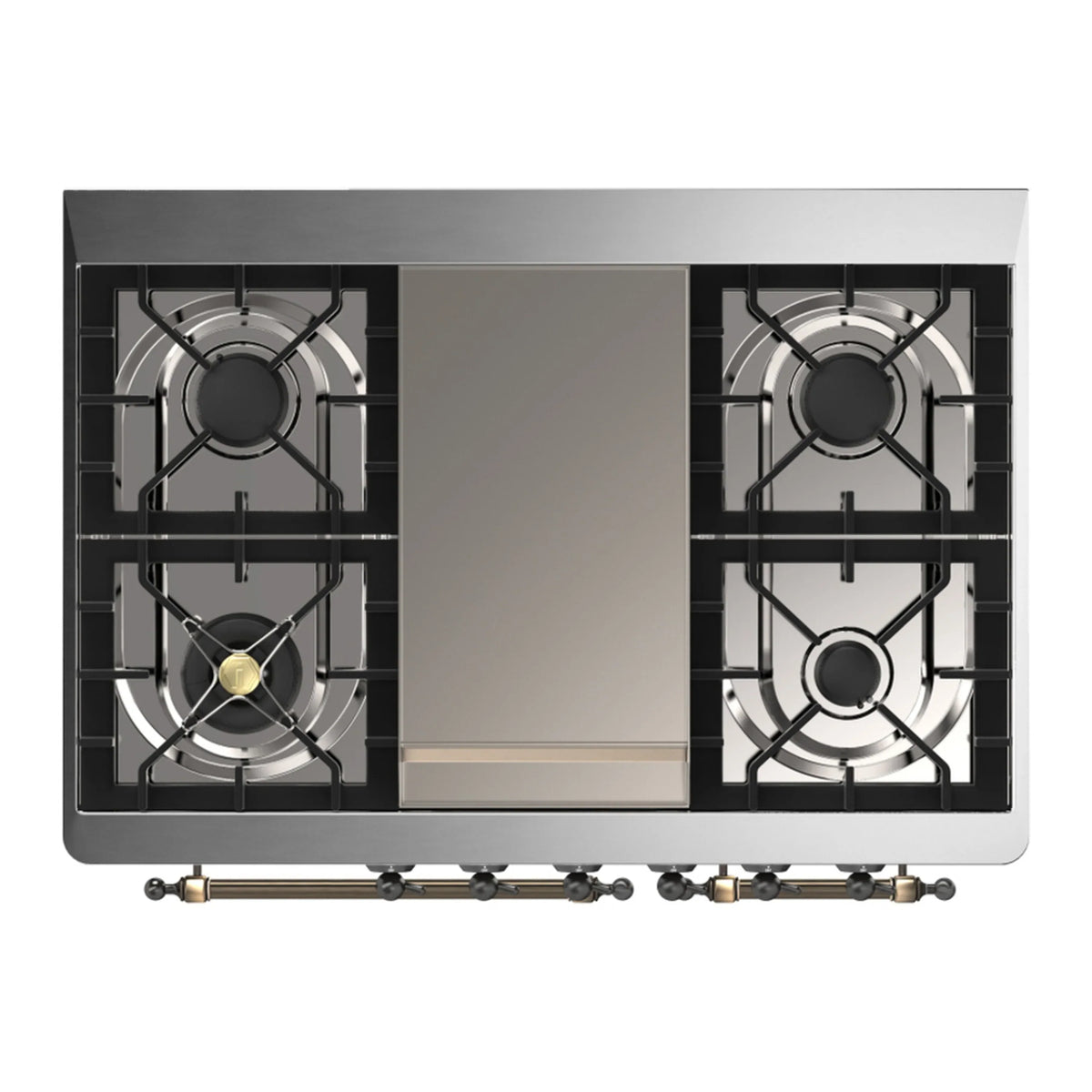 ILVE Majestic III 40-Inch LP Dual Fuel Range, 5 Burners, Griddle, Triple Glass Door Oven, Burgundy with Burnished Trim (UMD40FNR3BUBLP)