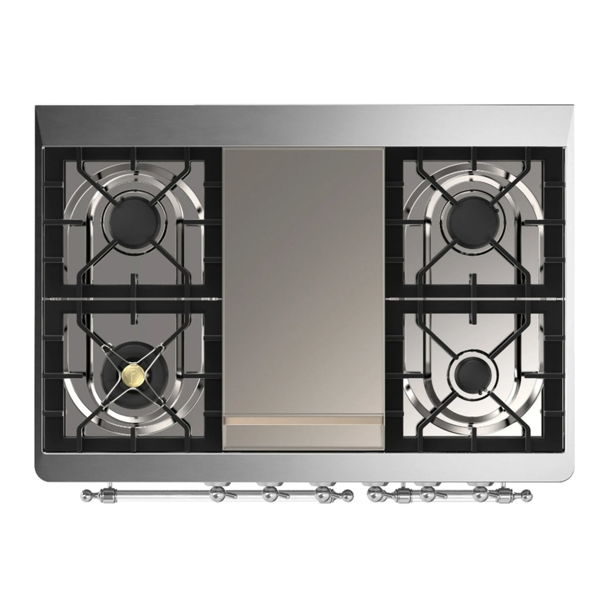 ILVE Majestic III 40-Inch NG Dual Fuel Range, 6 Burners, Griddle, Triple Glass Door Oven, Graphite Matte with Chrome Trim (UMD40FNR3MGC)
