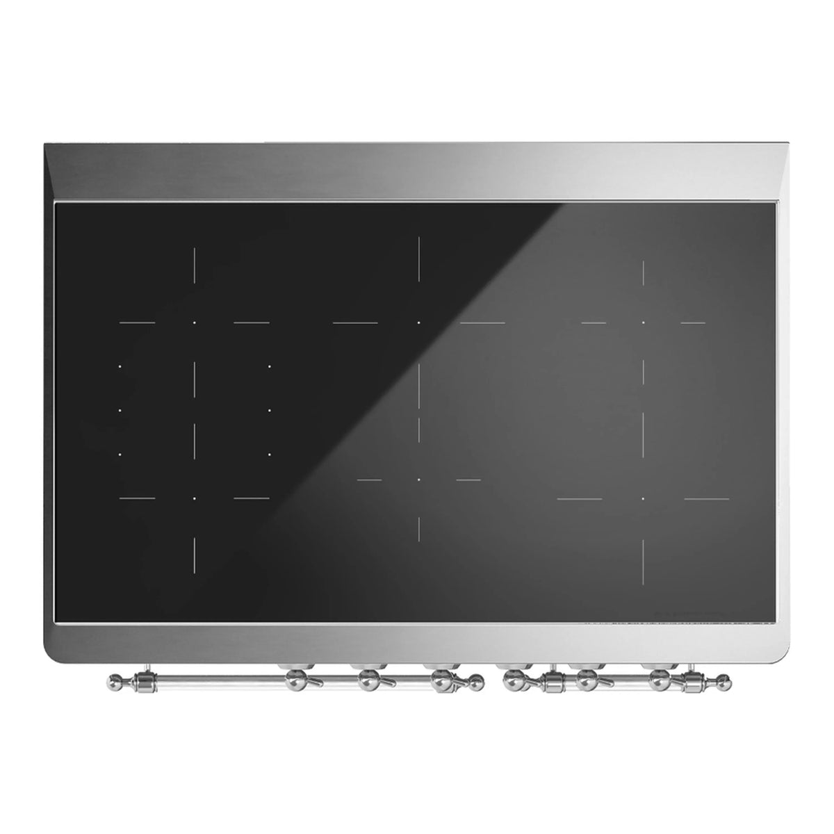 ILVE Majestic III 40-Inch Induction Range, 6 Elements, Triple Glass Door Electric Oven, Antique White with Chrome Trim (UMDIB40NR3AWC)