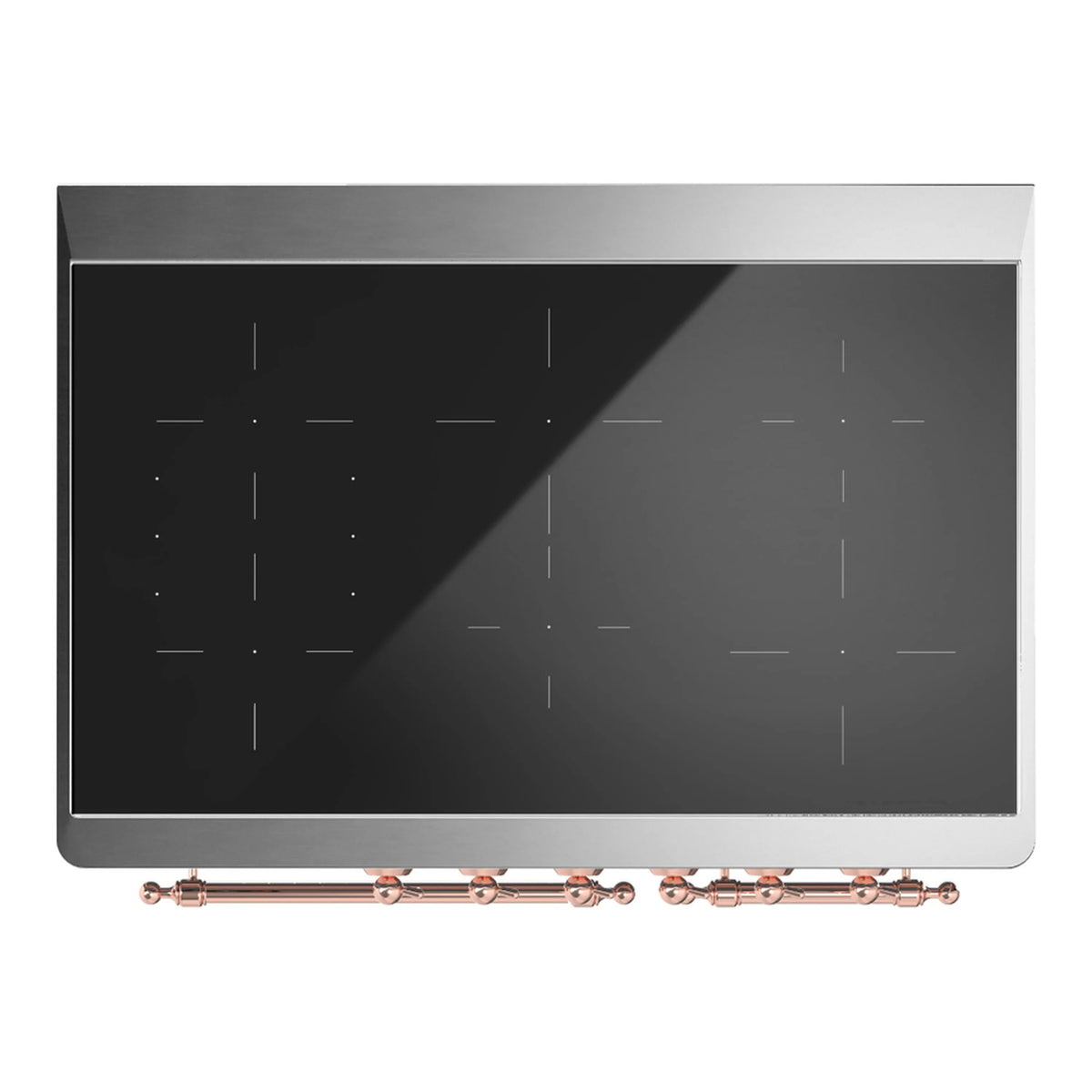 ILVE Majestic III 40-Inch Induction Range, 6 Elements, Triple Glass Door Electric Oven, Antique White with Copper Trim (UMDIB40NR3AWP)