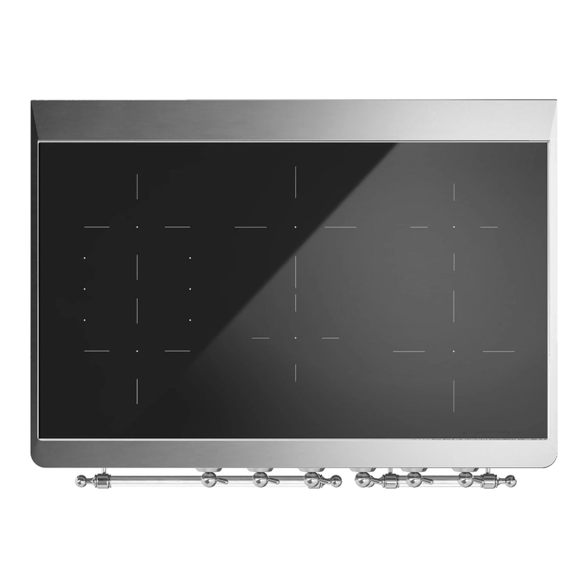 ILVE Majestic III 40-Inch Induction Range, 6 Elements, Triple Glass Door Electric Oven, Burgundy with Chrome Trim (UMDIB40NR3BUC)