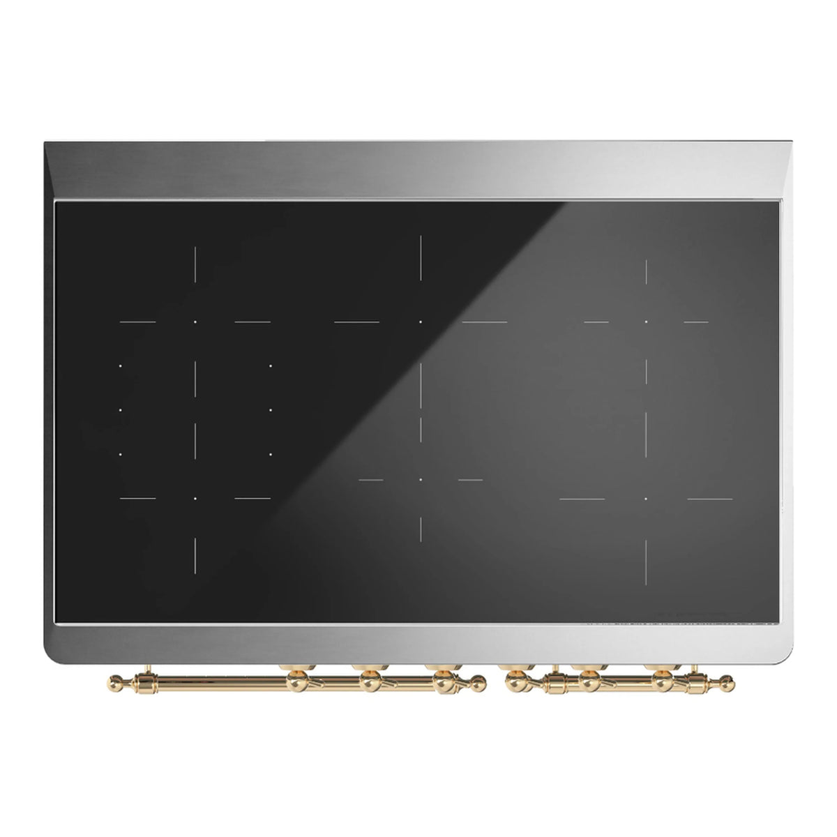 ILVE Majestic III 40-Inch Induction Range, 6 Elements, Triple Glass Door Electric Oven, Emerald Green with Brass Trim (UMDIB40NR3EGG)