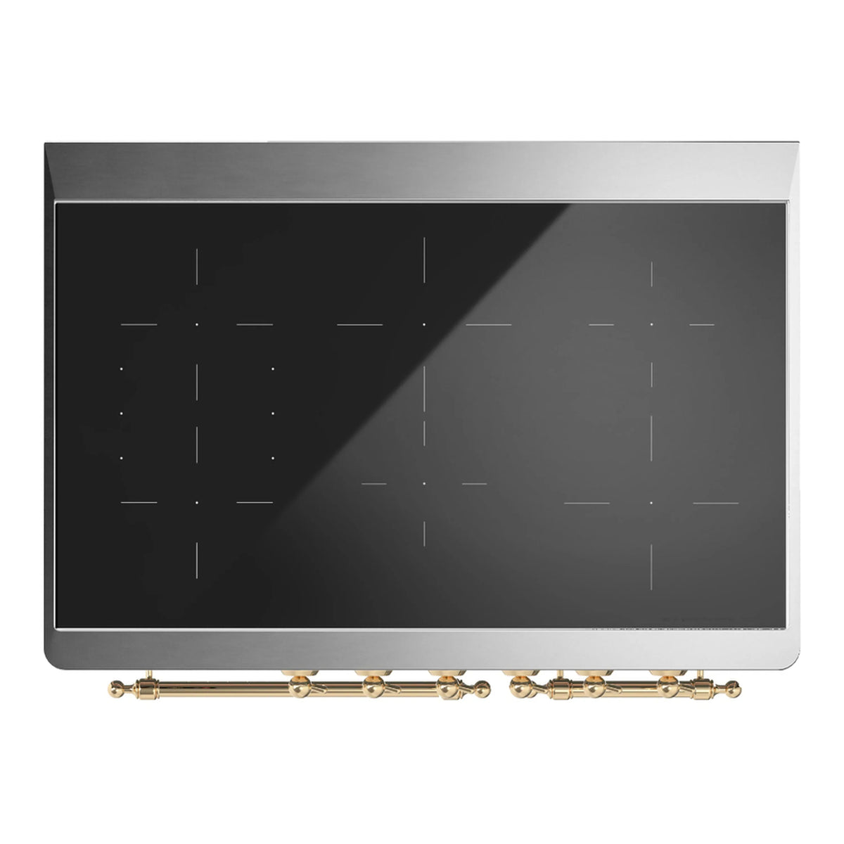 ILVE Majestic III 40-Inch Induction Range, 6 Elements, Triple Glass Door Electric Oven, Midnight Blue with Brass Trim (UMDIB40NR3MBG)