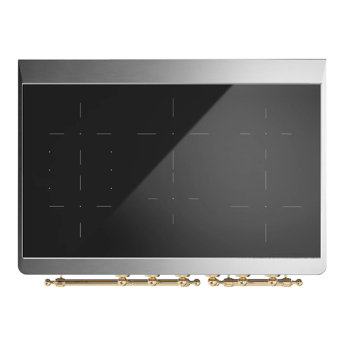 ILVE Majestic III 40-Inch Induction Range, 6 Elements, Triple Glass Door Electric Oven, Matte Graphite with Brass Trim (UMDIB40NR3MGG)