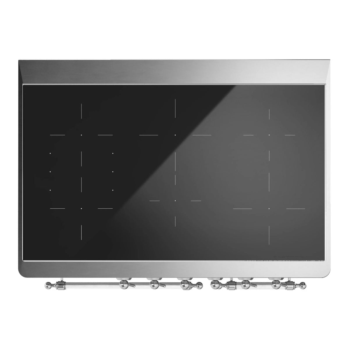 ILVE Majestic III 40-Inch Induction Range, 6 Elements, Solid Door Electric Oven, Antique White with Chrome Trim (UMDIB40QNR3AWC)