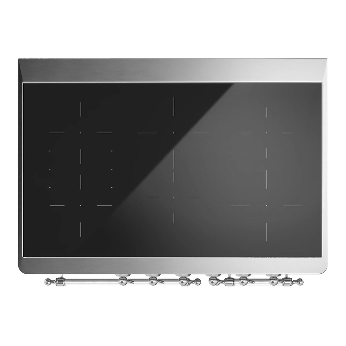 ILVE Majestic III 40-Inch Induction Range, 6 Elements, Solid Door Electric Oven, Blue Grey with Chrome Trim (UMDIB40QNR3BGC)