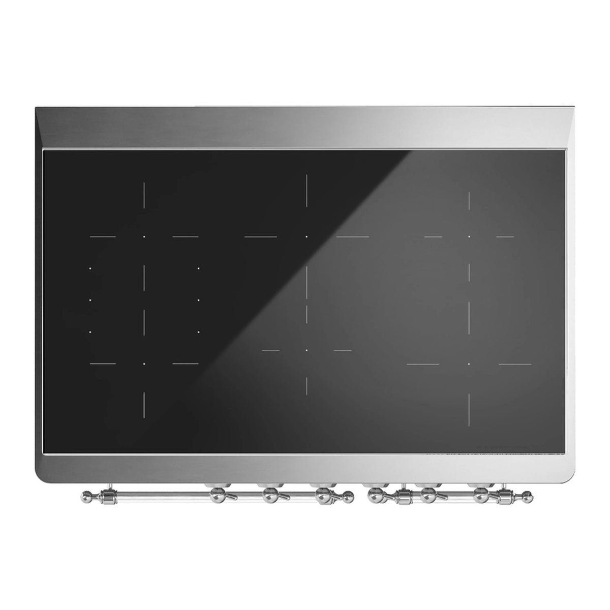 ILVE Majestic III 40-Inch Induction Range, 6 Elements, Solid Door Electric Oven, Burgundy with Chrome Trim (UMDIB40QNR3BUC)