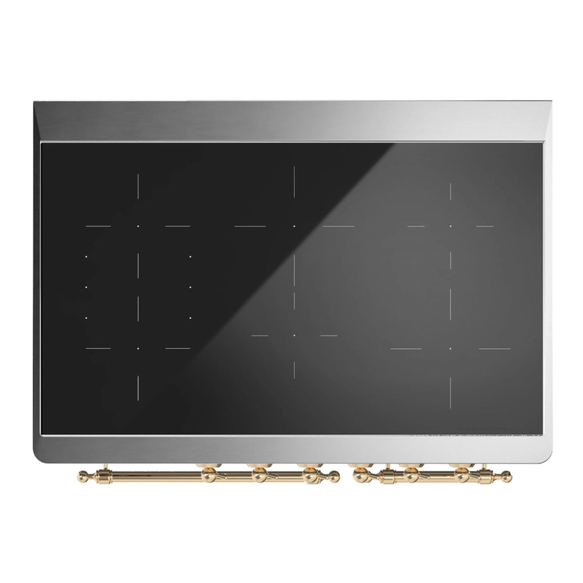 ILVE Majestic III 40-Inch Induction Range, 6 Elements, Solid Door Electric Oven, Burgundy with Brass Trim (UMDIB40QNR3BUG)