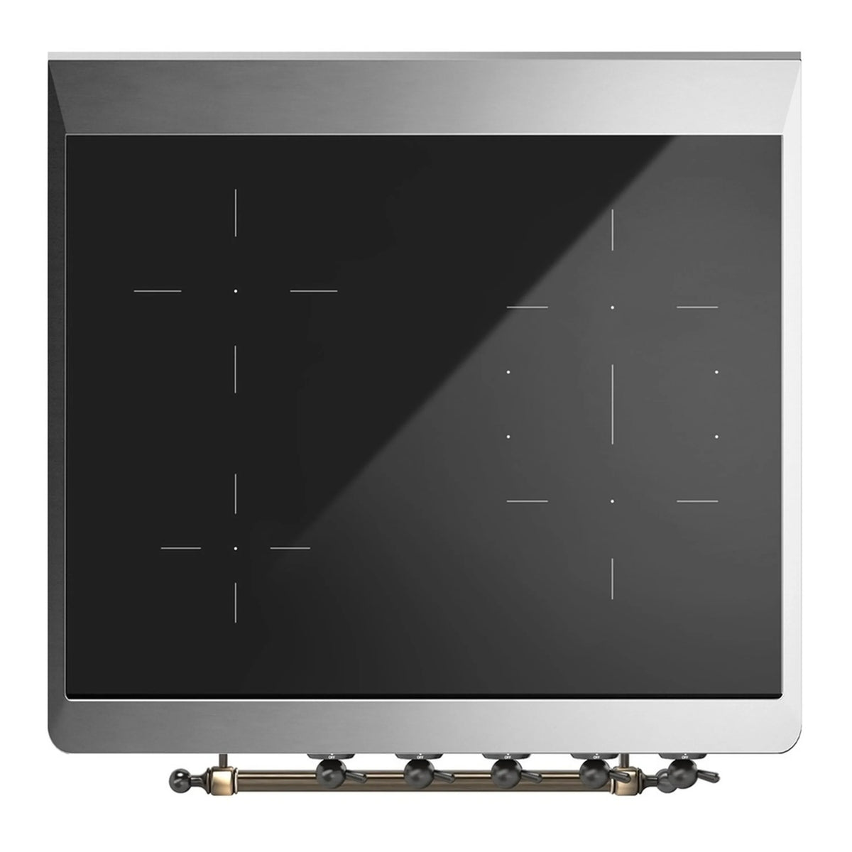 ILVE Majestic III 30-Inch Induction Range, 4 Elements, Triple Glass Door Electric Oven, Matte Graphite with Burnished Trim (UMIB30NR3MGB)