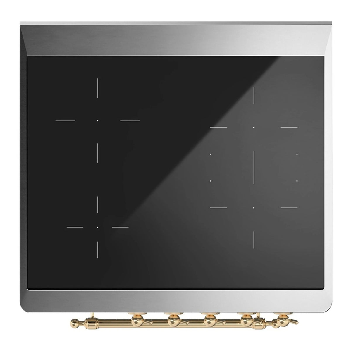 ILVE Majestic III 30-Inch Induction Range, 4 Elements, Solid Door Electric Oven, Midnight Blue with Brass Trim (UMIB30QNR3MBG)