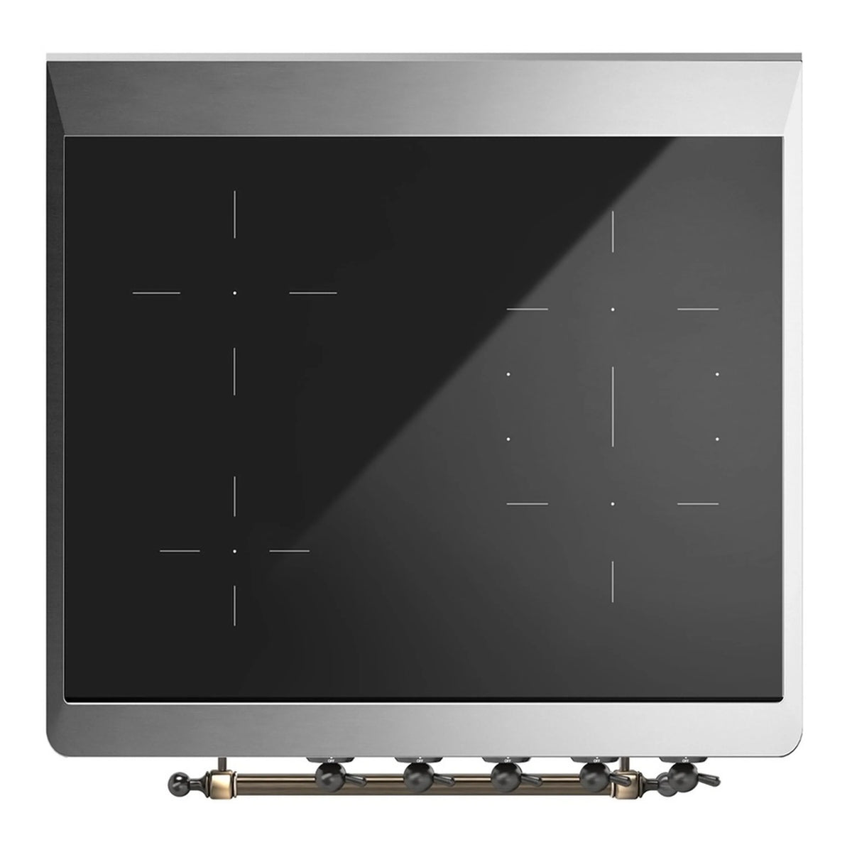 ILVE Majestic III 30-Inch Induction Range, 4 Elements, Solid Door Electric Oven, Matte Graphite with Burnished Trim (UMIB30QNR3MGB)