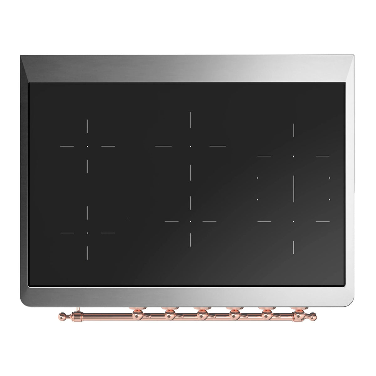 ILVE Majestic III 36-Inch Induction Range, 6 Elements, Triple Glass Door Electric Oven, Stainless Steel with Copper Trim (UMIB36NR3SSP)