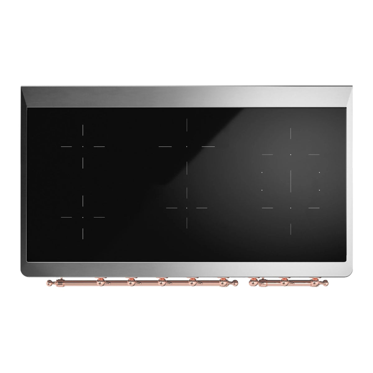 ILVE Majestic III 48-Inch Induction Range, 6 Elements, Triple Glass Door Electric Oven, Antique White with Copper Trim (UMIB48NR3AWP)