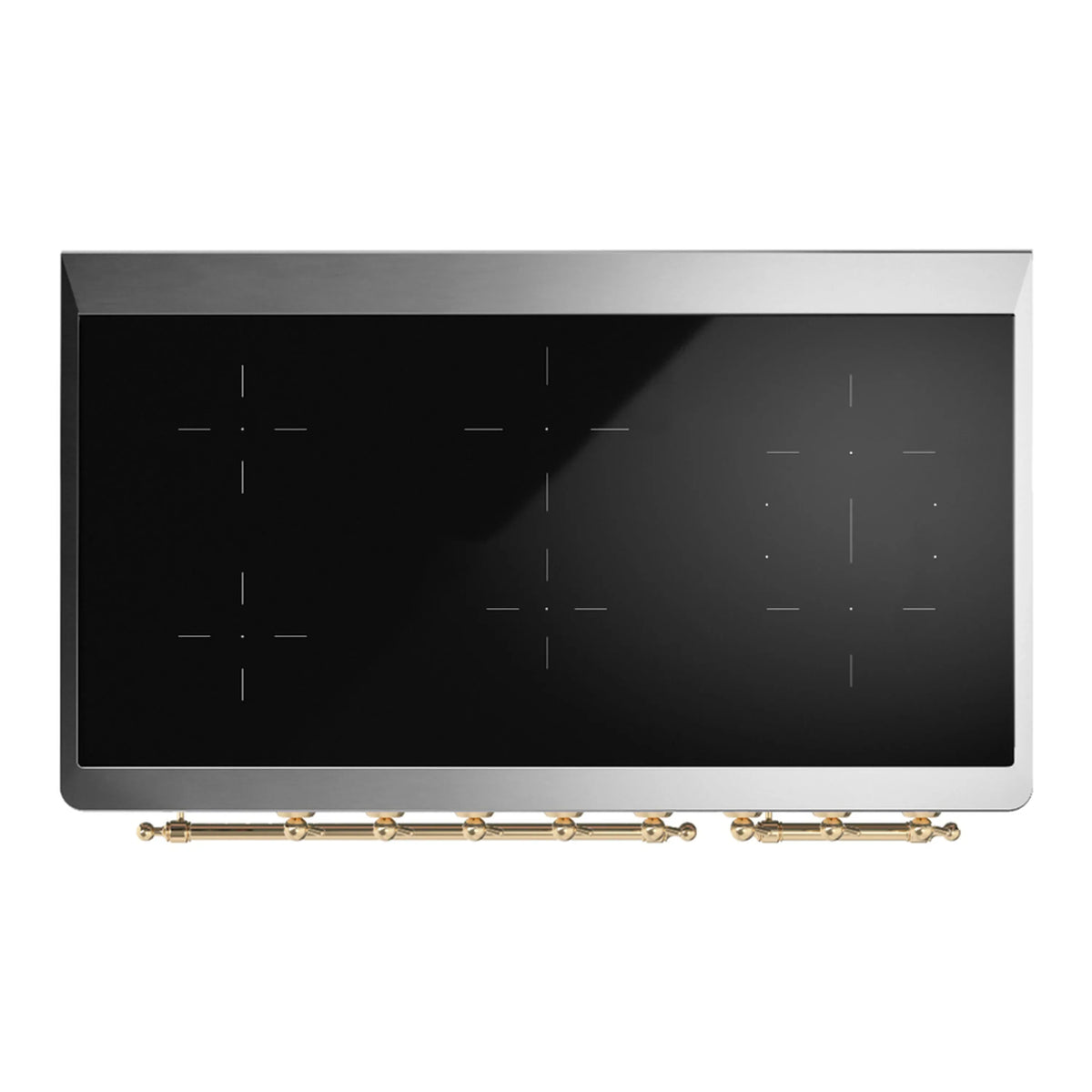 ILVE Majestic III 48-Inch Induction Range, 6 Elements, Triple Glass Door Electric Oven, Emerald Green with Brass Trim (UMIB48NR3EGG)