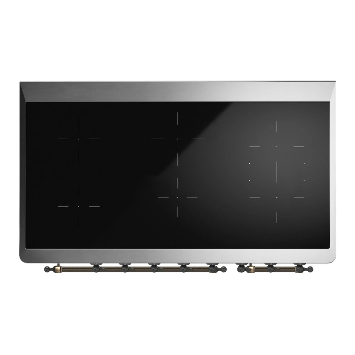 ILVE Majestic III 48-Inch Induction Range, 6 Elements, Triple Glass Door Electric Oven, Midnight Blue with Burnished Trim (UMIB48NR3MBB)