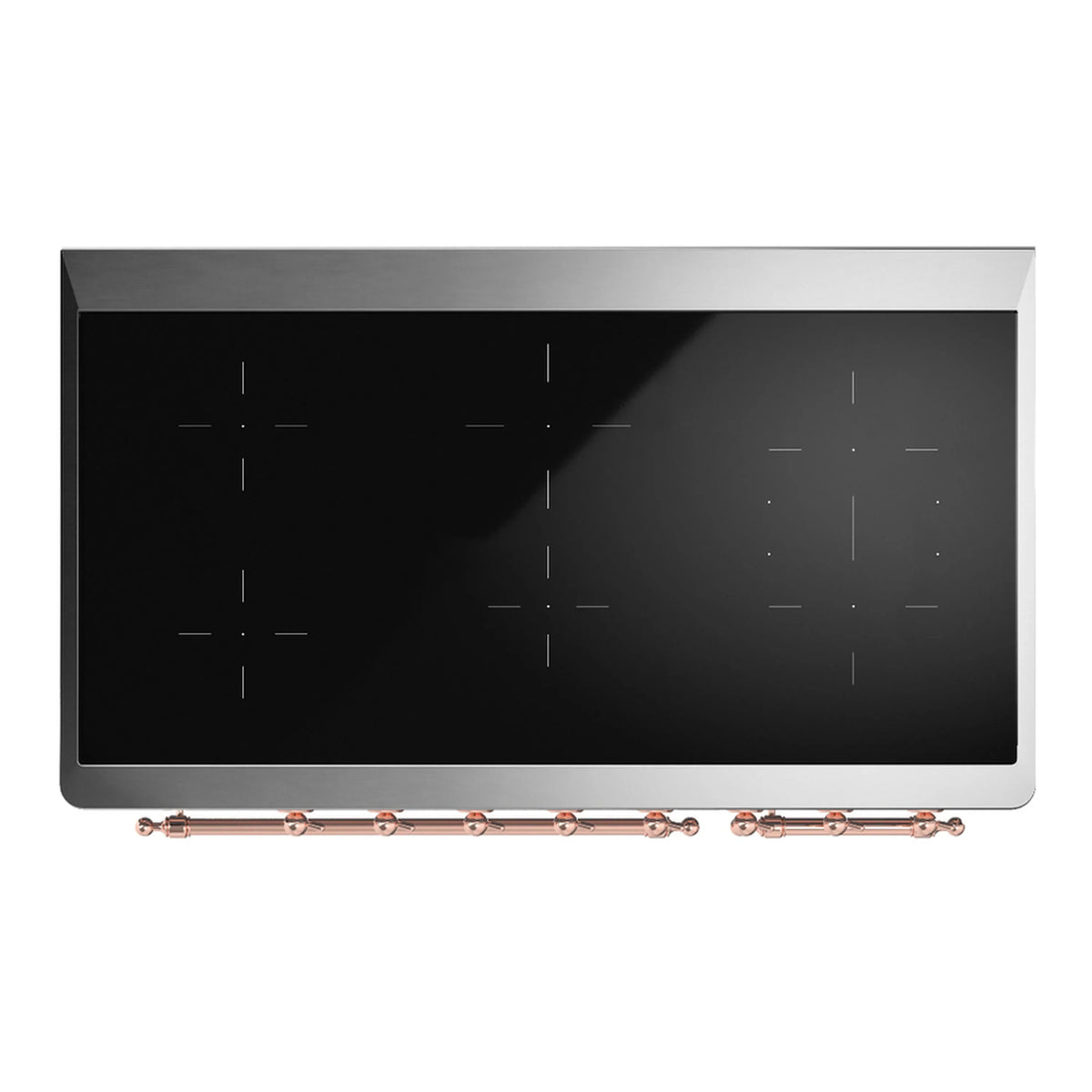 ILVE Majestic III 48-Inch Induction Range, 6 Elements, Triple Glass Door Electric Oven, Midnight Blue with Copper Trim (UMIB48NR3MBP)