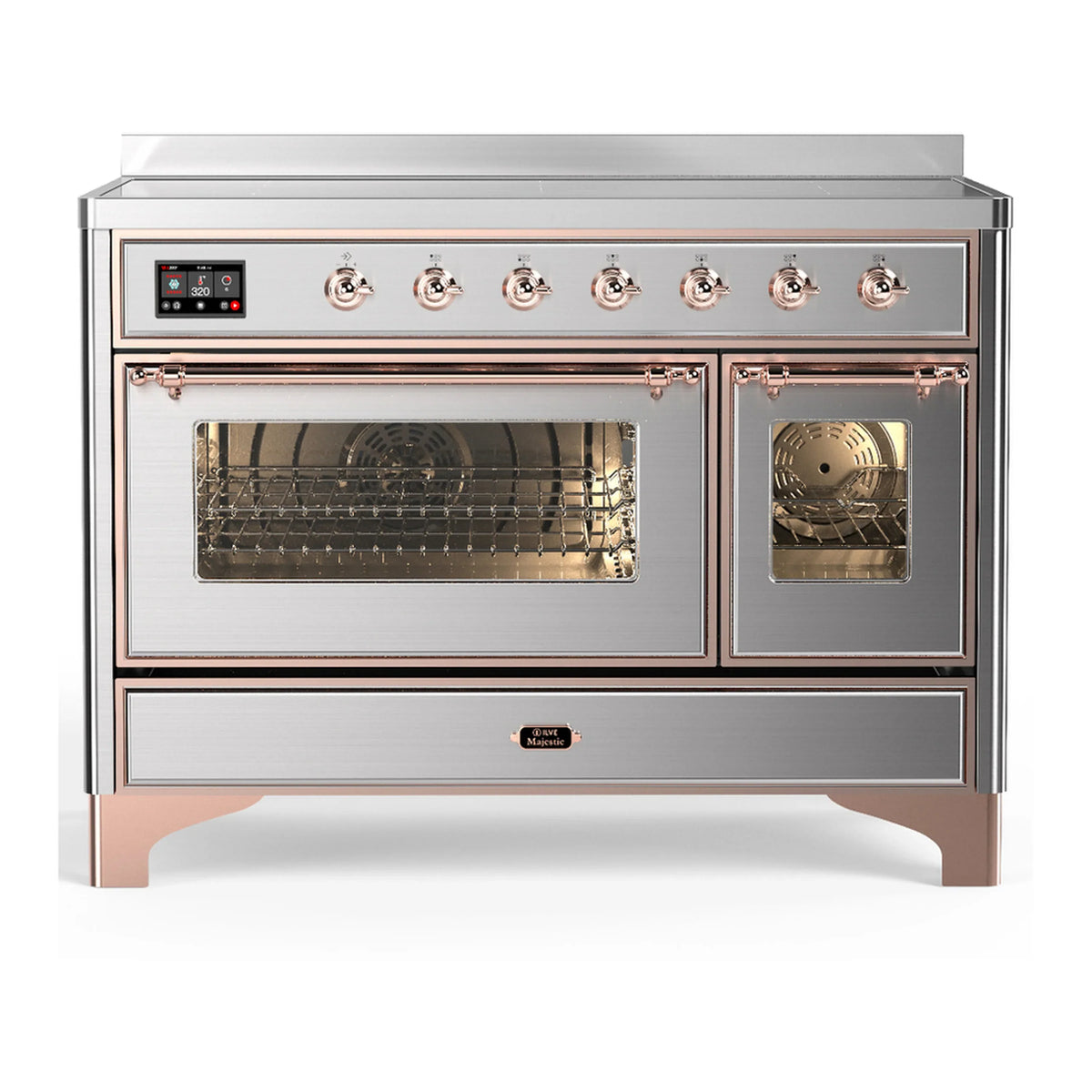 ILVE Majestic III 48-Inch Induction Range, 6 Elements, Triple Glass Door Electric Oven, Stainless Steel with Copper Trim (UMIB48NR3SSP)