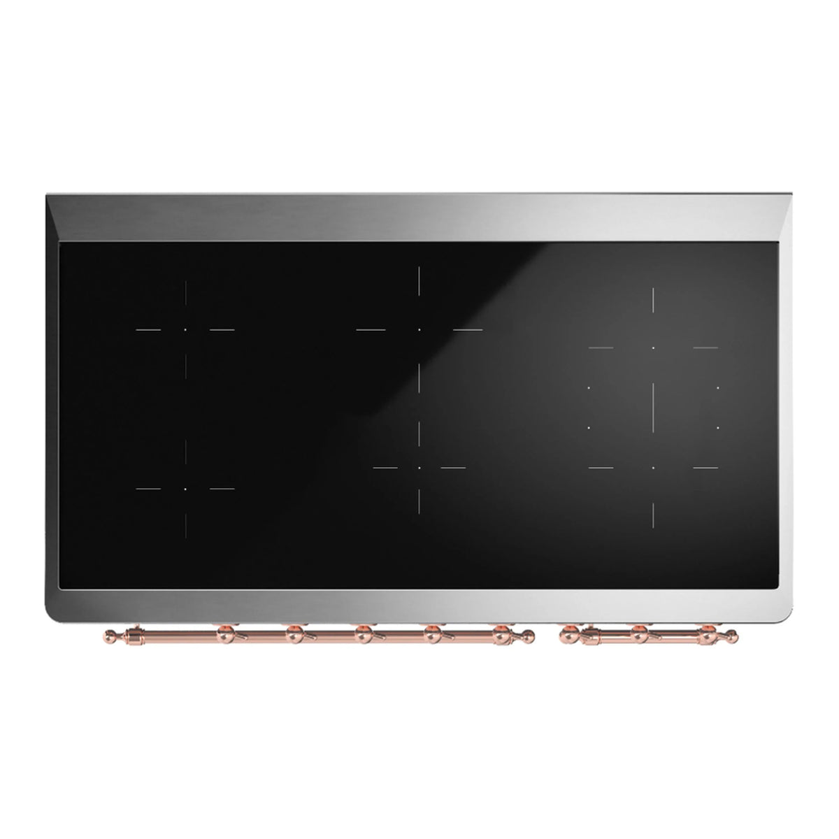 ILVE Majestic III 48-Inch Induction Range, 6 Induction Elements, Solid Door Electric Oven, Antique White with Copper Trim (UMIB48QNR3AWP)
