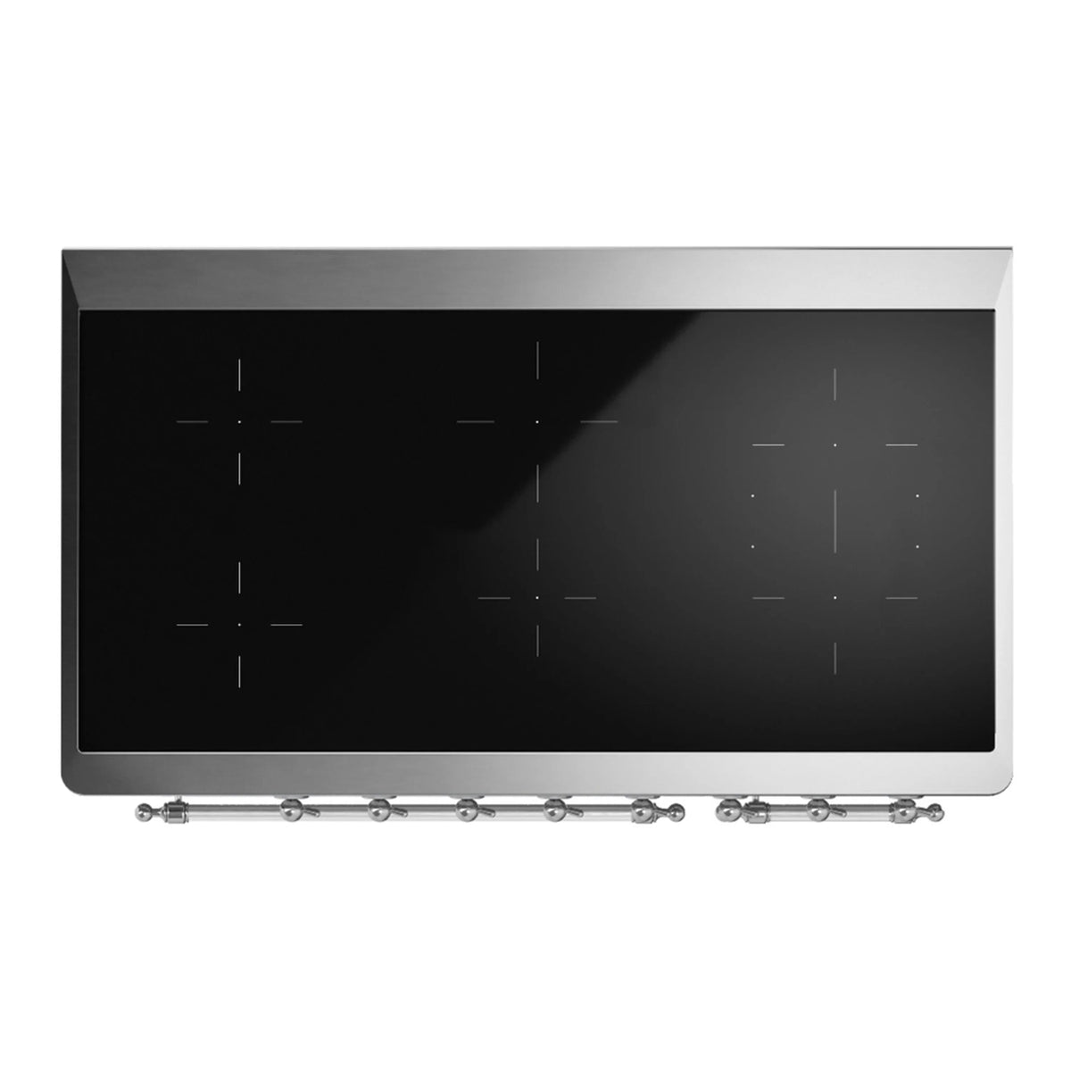 ILVE Majestic III 48-Inch Induction Range, 6 Elements, Solid Door Electric Oven, Glossy Black with Chrome Trim (UMIB48QNR3BKC)