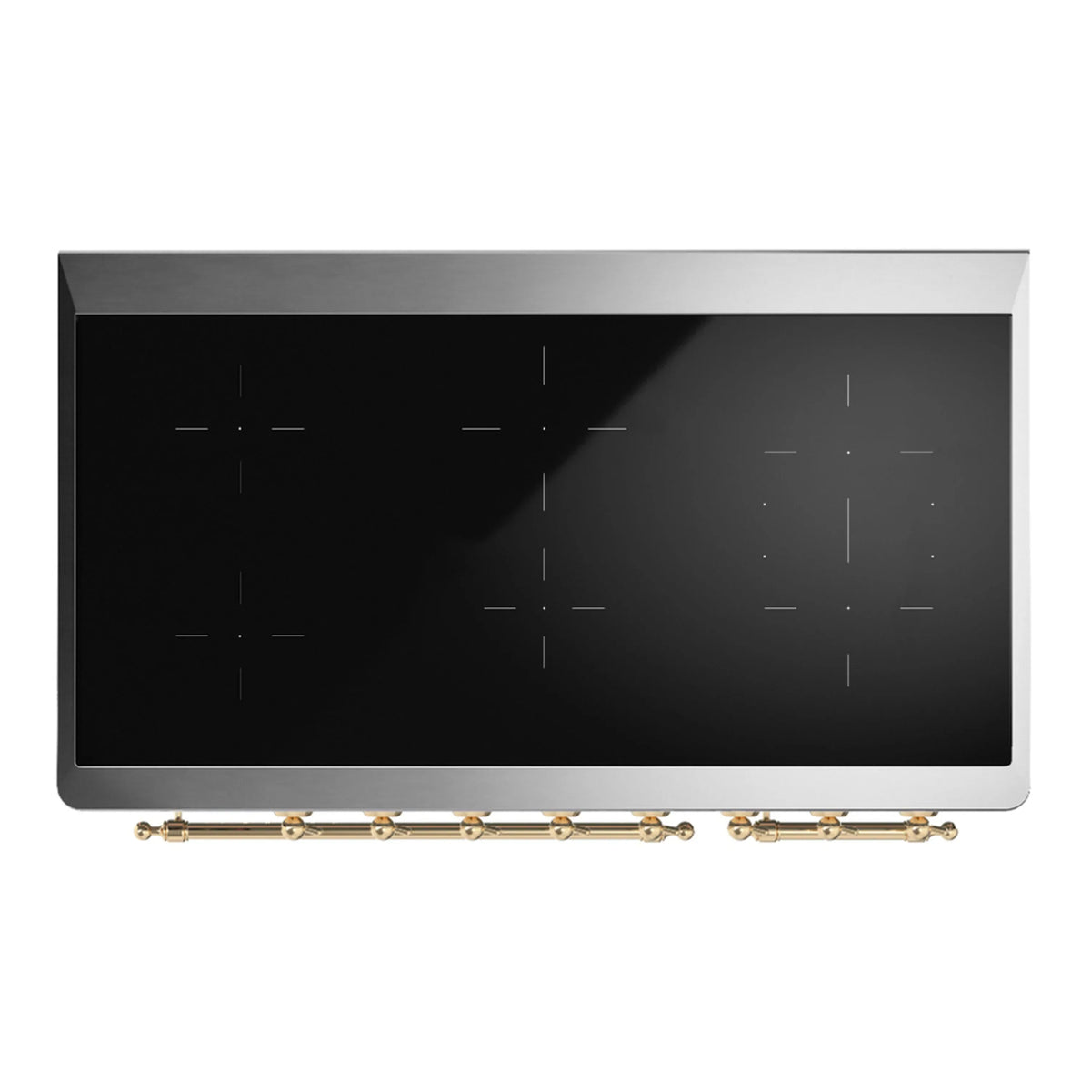 ILVE Majestic III 48-Inch Induction Range, 6 Elements, Solid Door Electric Oven, Burgundy with Brass Trim (UMIB48QNR3BUG)