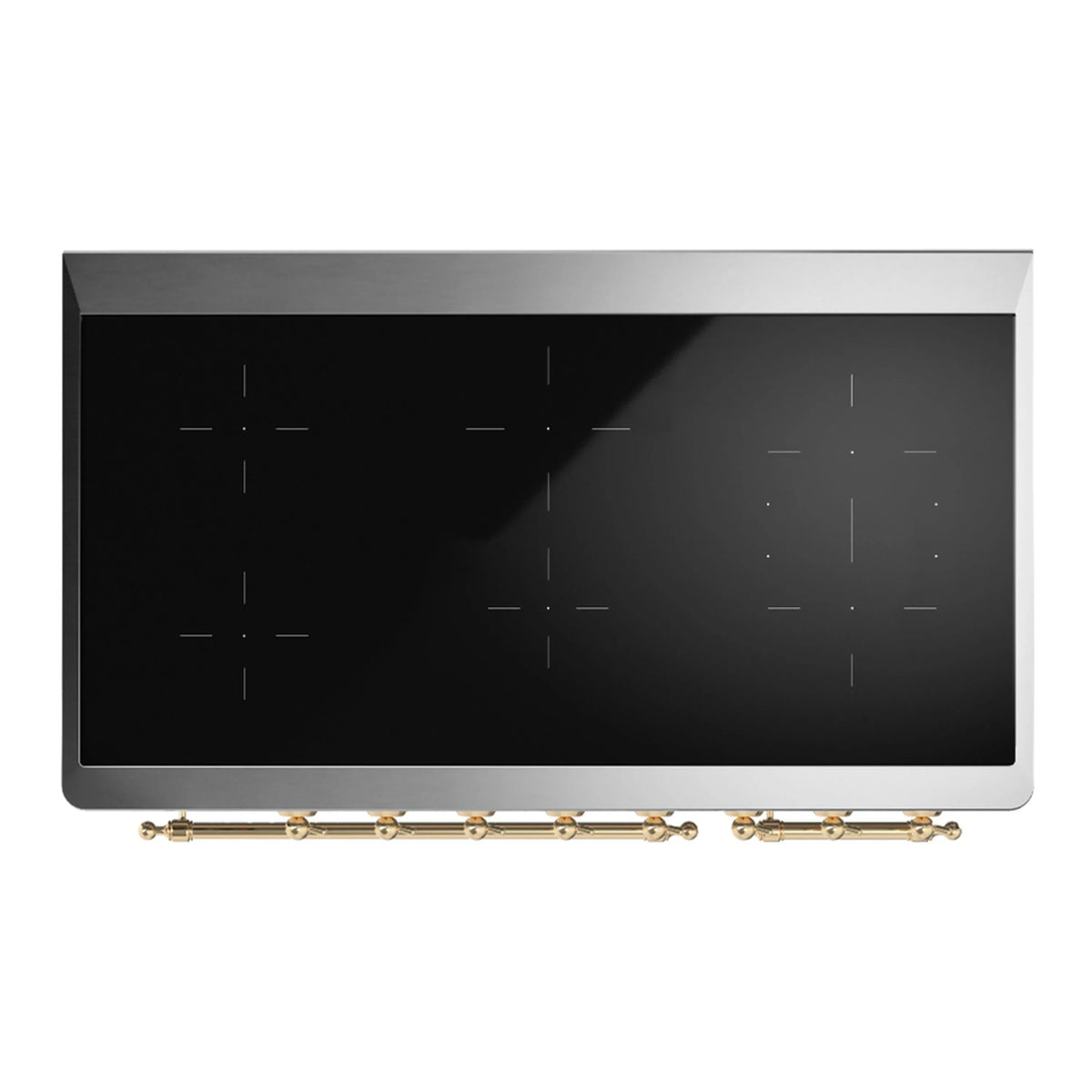 ILVE Majestic III 48-Inch Induction Range, 6 Elements, Solid Door Electric Oven, Emerald Green with Brass Trim (UMIB48QNR3EGG)