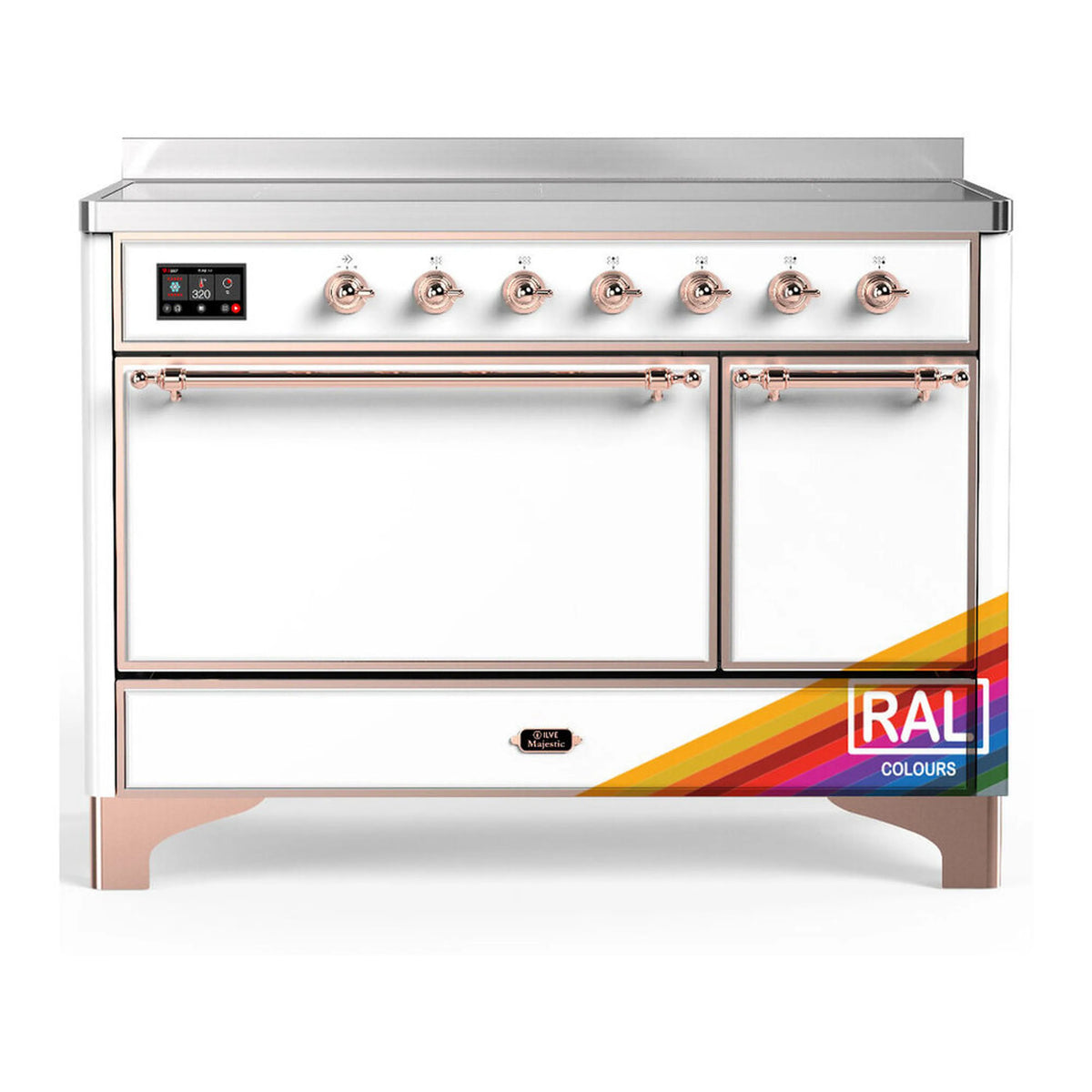 ILVE Majestic III 48-Inch Induction Range, 6 Elements, Solid Door Electric Oven, RAL with Copper Trim (UMIB48QNR3RAP)
