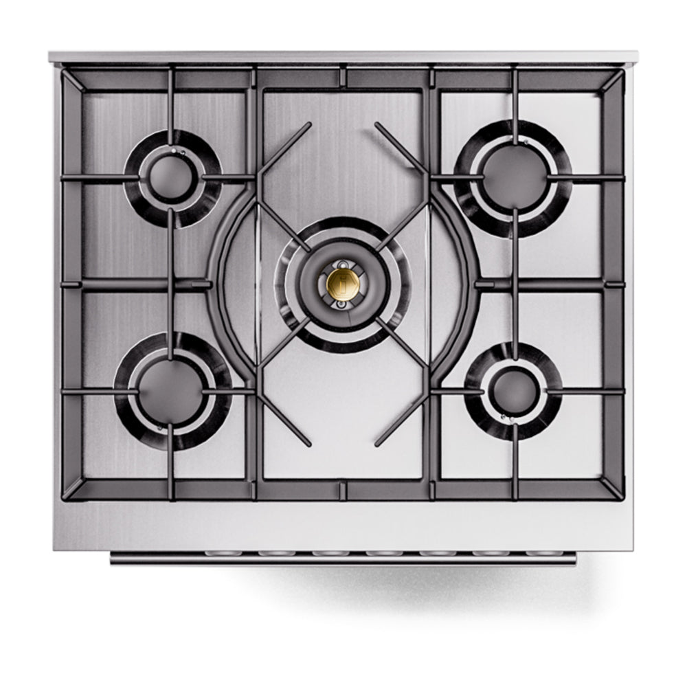ILVE Professional Plus II 30-Inch Freestanding Propane Gas Dual Fuel Range, 5 Sealed Burners, RAL Custom (UP30WMPRALP)