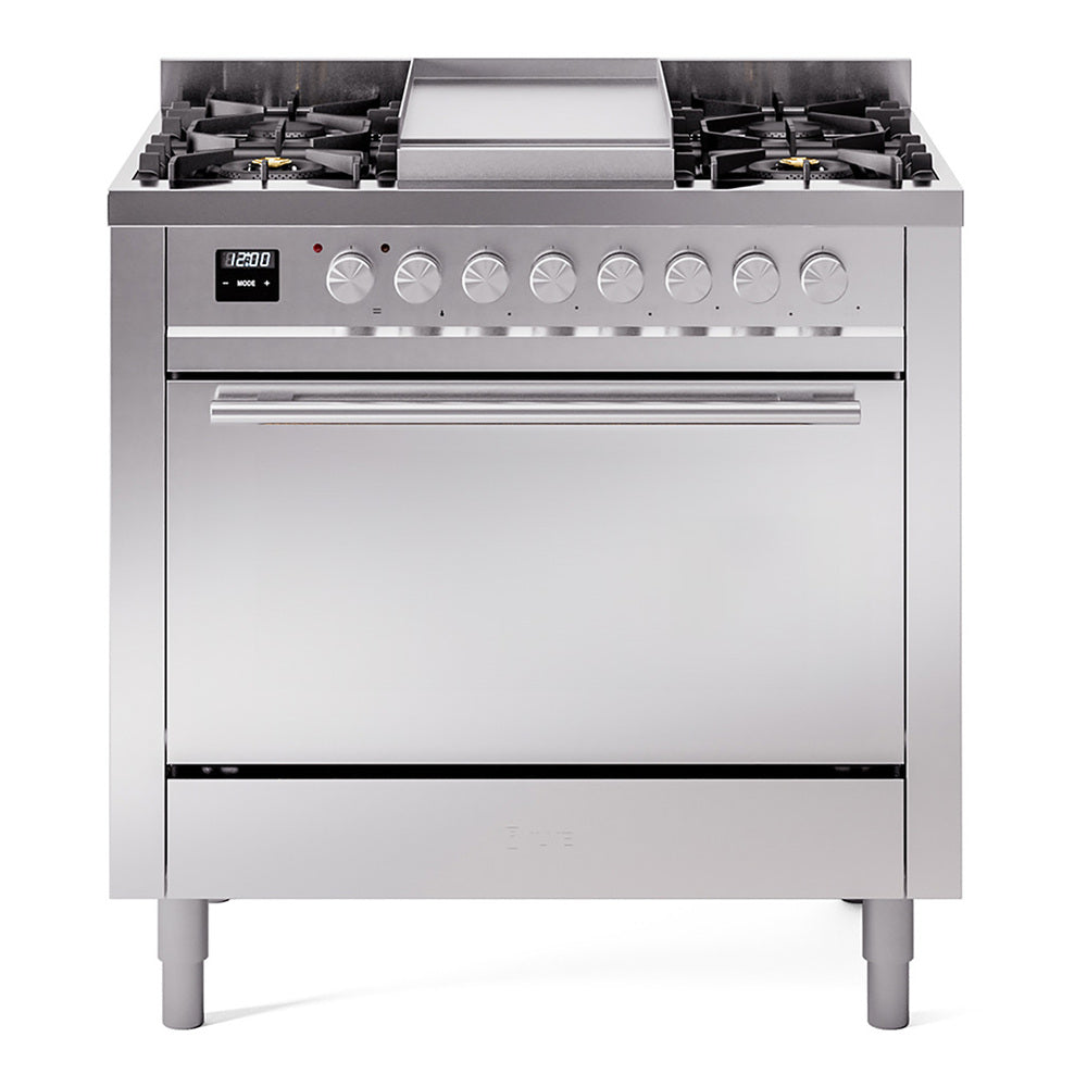 ILVE Professional Plus II 36-Inch Propane Dual Fuel Range, 6 Burners, Solid Door Oven, Stainless Steel (UP36FQMPSSLP)