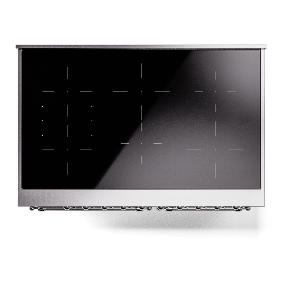 ILVE Nostalgie II 40-Inch Freestanding Electric Induction Range, Custom RAL with Chrome Trim (UPDI406NMPRAC)