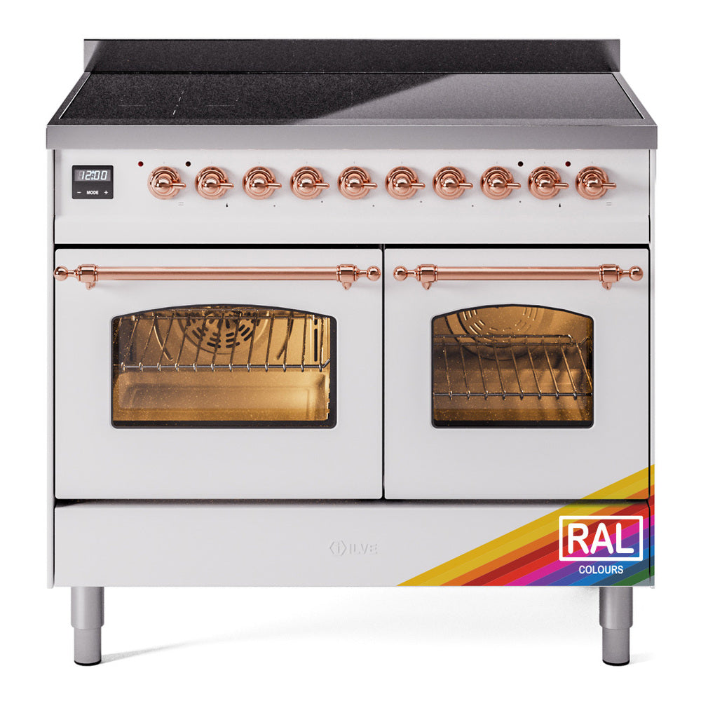 ILVE Nostalgie II 40-Inch Freestanding Electric Induction Range, Custom RAL with Copper Trim (UPDI406NMPRAP)