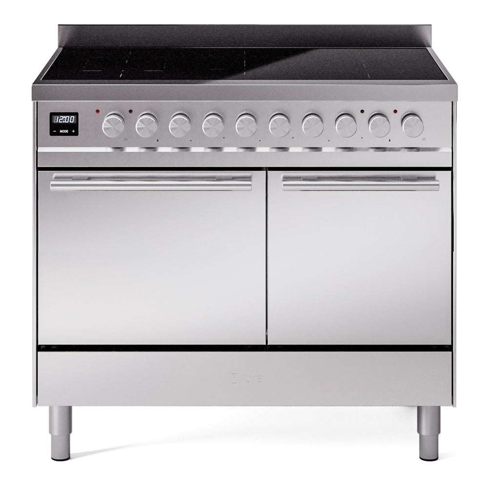 ILVE Professional Plus II 40-Inch Induction Range, Solid Door Oven, Stainless Steel (UPDI406QMPSS)