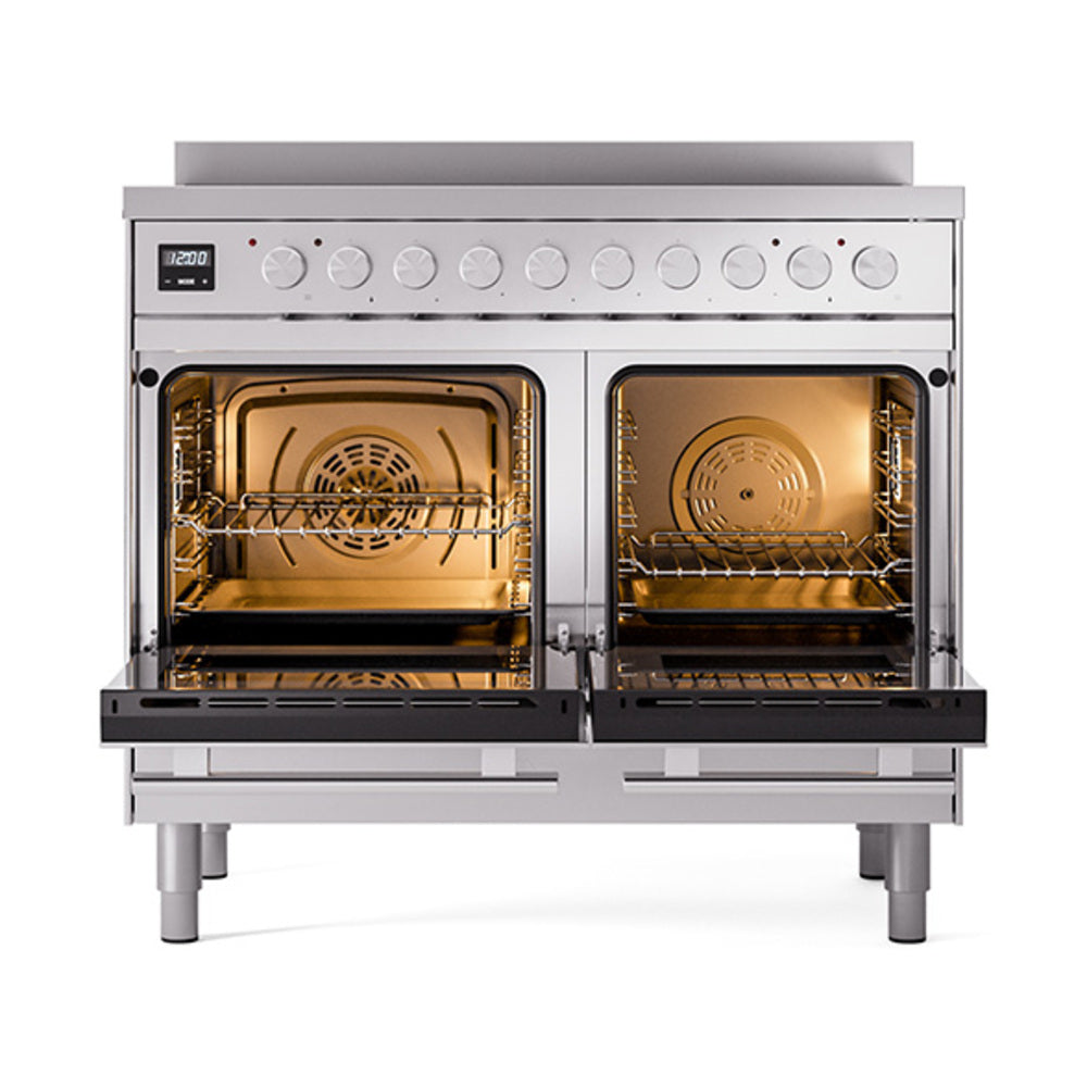 ILVE Professional Plus II 40-Inch Induction Range, Solid Door Oven, Stainless Steel (UPDI406QMPSS)