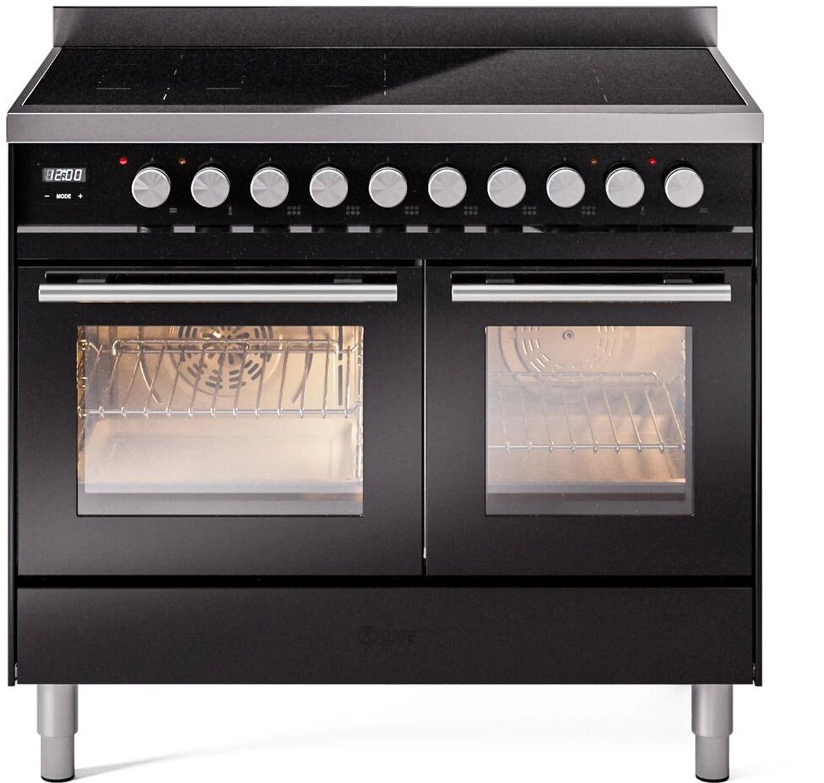 ILVE Professional Plus II 40-Inch Induction Range, Glossy Black (UPDI406WMPBK)