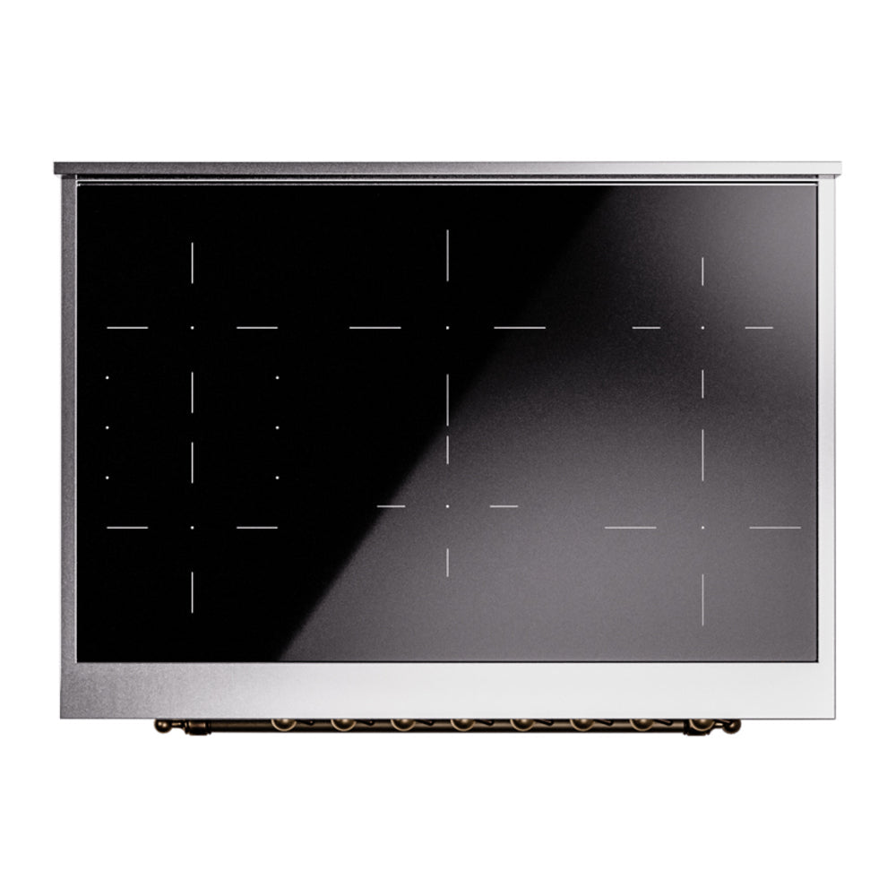ILVE Nostalgie II 36-Inch Freestanding Electric Induction Range, Custom RAL with Burnished Bronze Trim (UPI366NMPRAB)