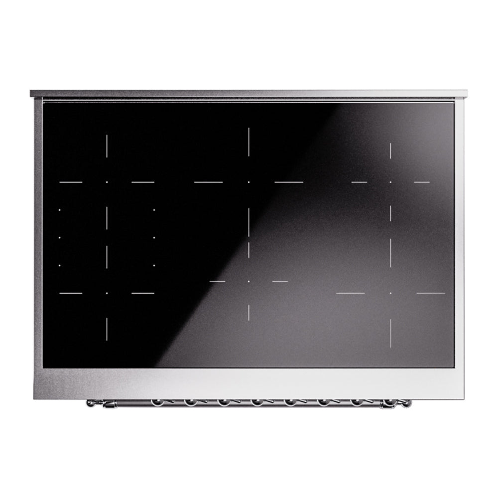 ILVE Nostalgie II 36-Inch Freestanding Electric Induction Range, Custom RAL with Chrome Trim (UPI366NMPRAC)