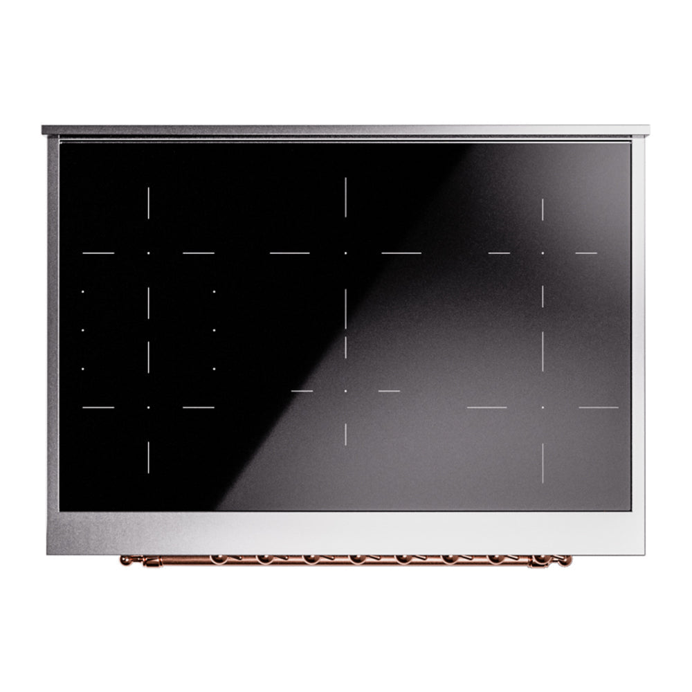 ILVE Nostalgie II 36-Inch Freestanding Electric Induction Range, Custom RAL with Copper Trim (UPI366NMPRAP)