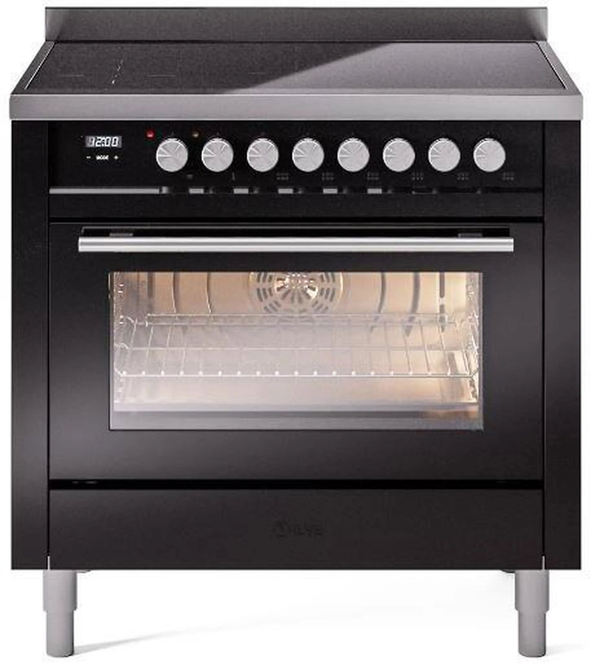 ILVE Professional Plus II 36-Inch Induction Range, Glossy Black (UPI366WMPBK)