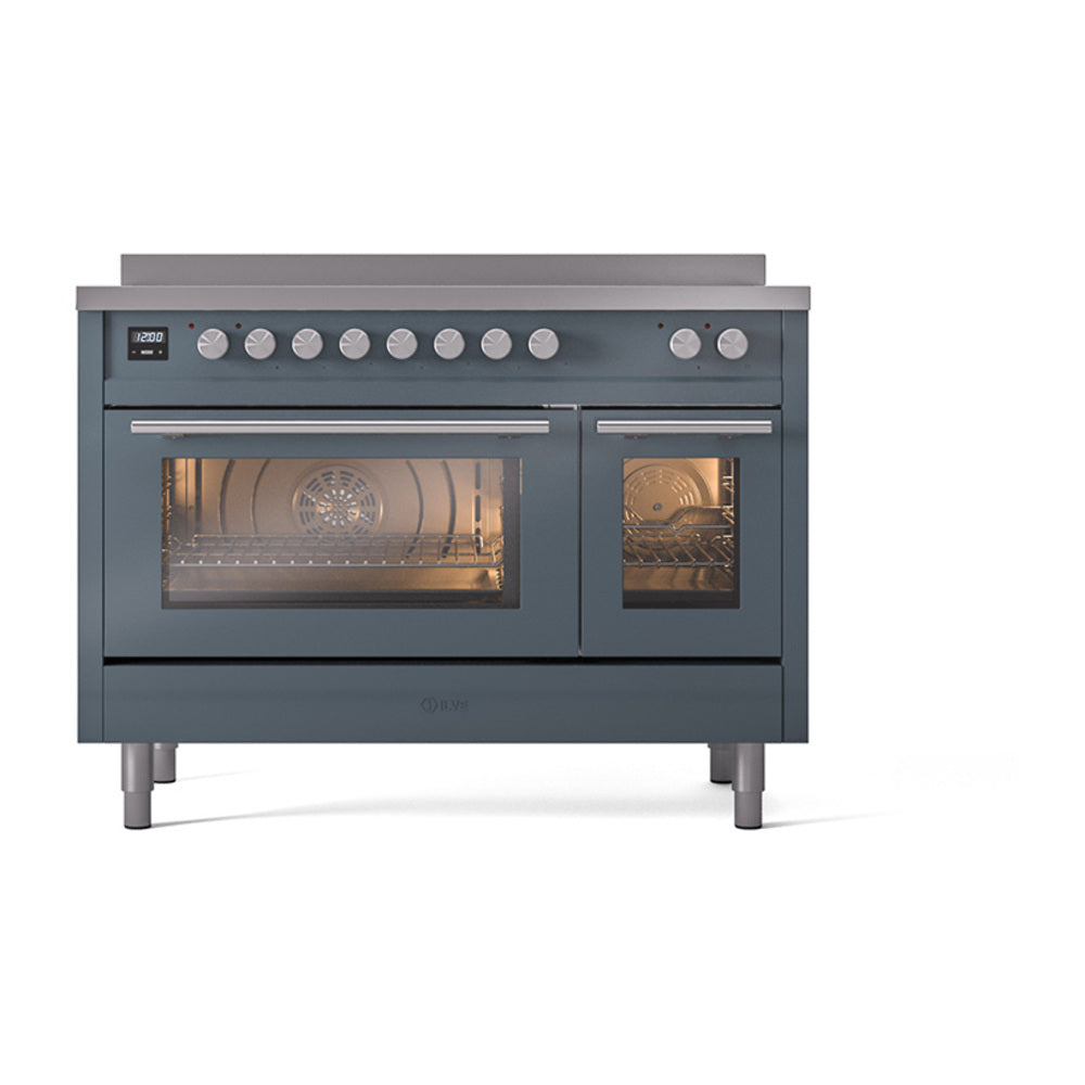 ILVE Professional Plus II 48-Inch Induction Range, Blue Grey (UPI486WMPBG)