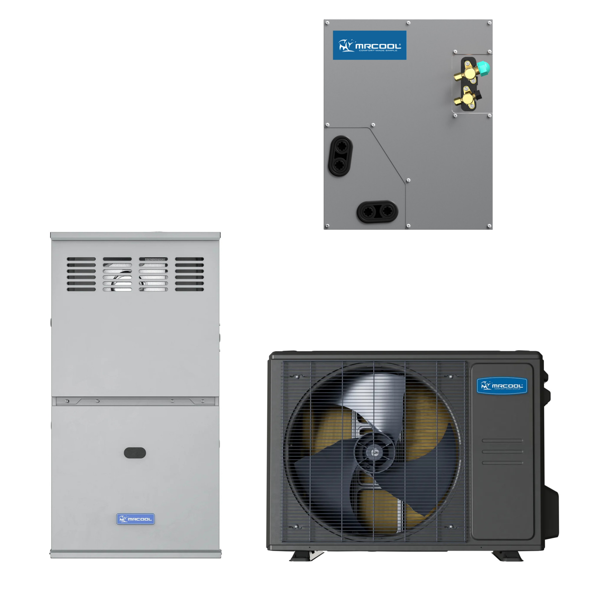 MRCOOL 4 Ton Central Universal Air Conditioner and 80% AFUE, 100K BTU 21" Gas Furnace Split System - Upflow, Horizontal, or Downflow