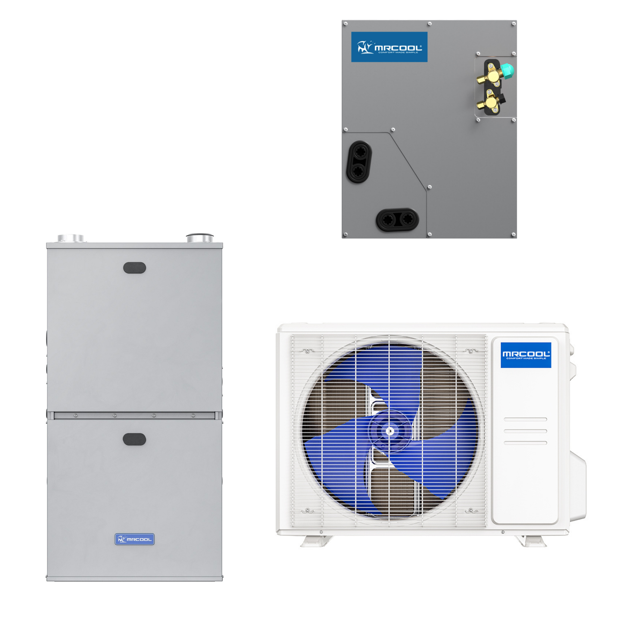 MRCOOL 4 Ton Central Hyper Heat Air Conditioner and 96% AFUE, 120K BTU 24.5" Gas Furnace Split System - Upflow or Horizontal