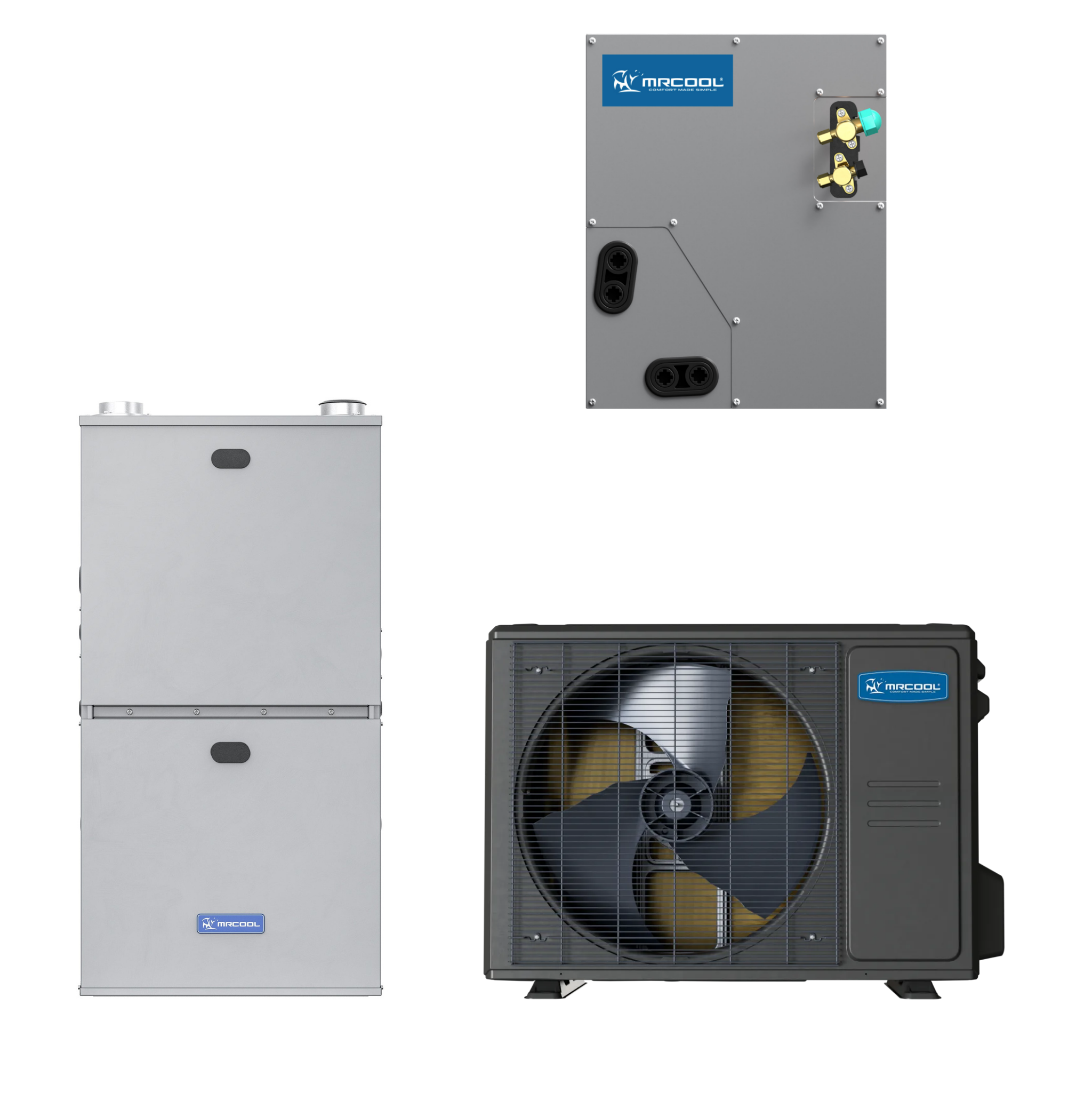 MRCOOL 4 Ton Central Universal Air Conditioner and 96% AFUE, 100K BTU 21" Gas Furnace Split System - Upflow or Horizontal