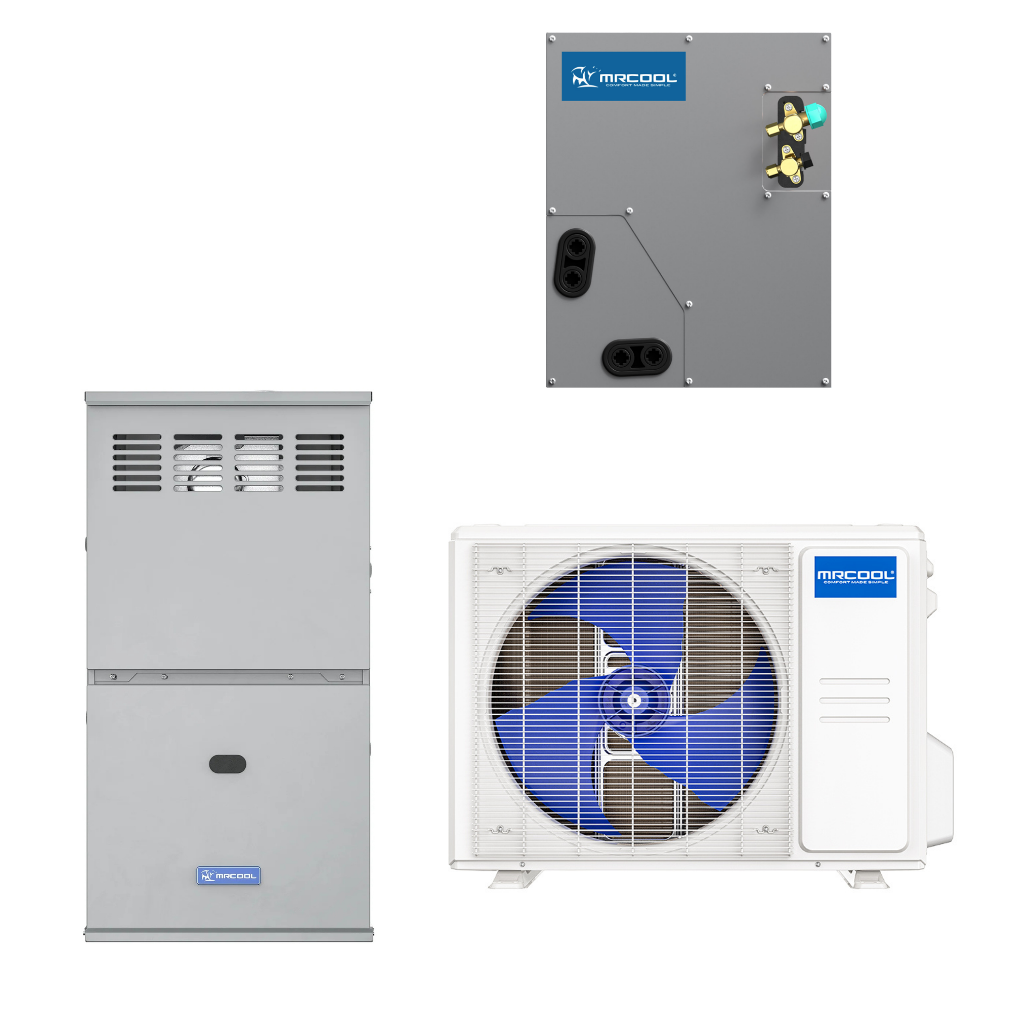 MRCOOL 4 Ton Central Hyper Heat Air Conditioner and 80% AFUE, 80K BTU 21" Gas Furnace Split System - Upflow, Horizontal, or Downflow
