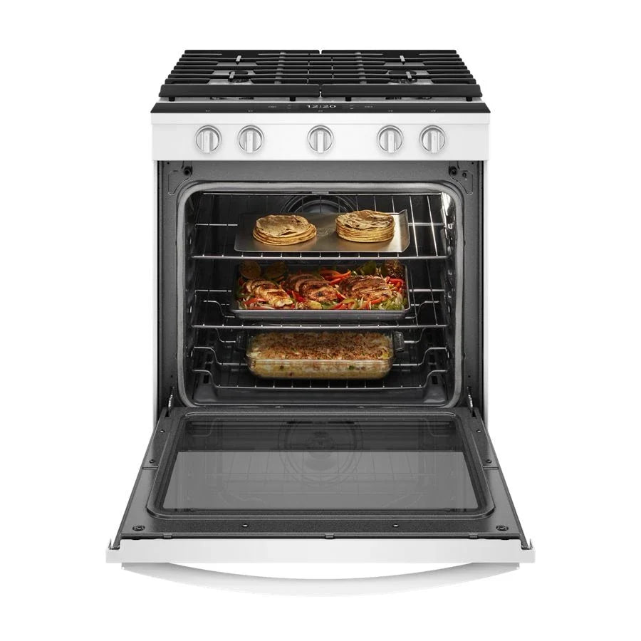 Whirlpool WEG750H0HW 5.8 Cu. Ft. Smart Slide-in Gas Range With Air Fry, When Connected White