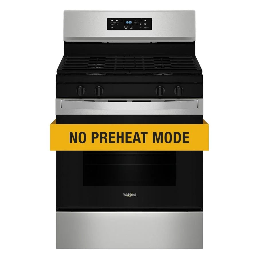Whirlpool WFGS3530RS 30-inch Self Clean Gas Range with No Preheat Mode Stainless Steel