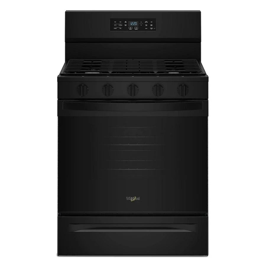 Whirlpool WFGS5730SB 30-inch Gas Range with Air Cooking Technology and EZ-2-Lift™ Hinged Grates Black