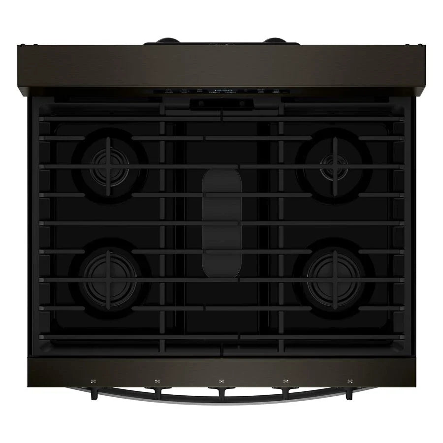 Whirlpool WFGS5730SV 30-inch Gas Range with Air Cooking Technology and EZ-2-Lift™ Hinged Grates Black Stainless
