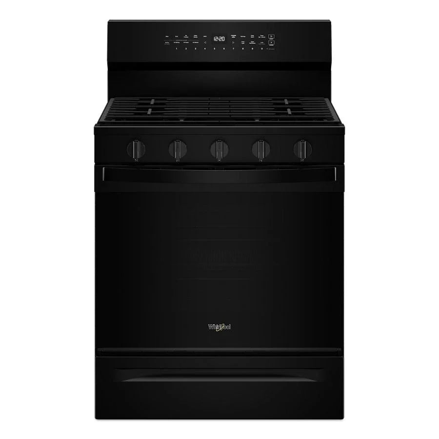 Whirlpool WFGS7530RB 30-inch Smart Gas Range with Air Cooking Technology, No Preheat Air Fry, Steam/Self Clean and High Speed Preheat Black