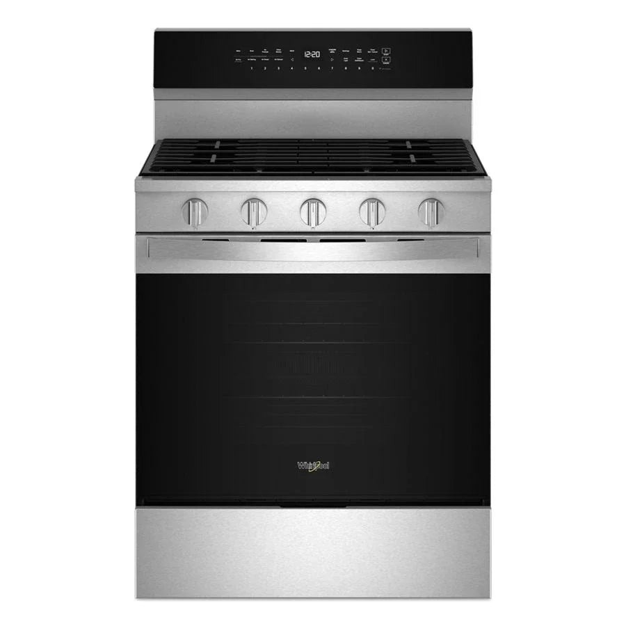 Whirlpool WFGS7530RZ 30-inch Smart Gas Range with Air Cooking Technology, No Preheat Air Fry, Steam/Self Clean and High Speed Preheat Fingerprint Resistant Stainless Steel