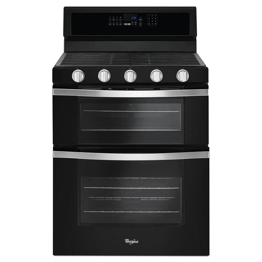 Whirlpool WGG745S0FE 6.0 Cu. Ft. Gas Double Oven Range with EZ-2-Lift™ Hinged Grates Black Ice